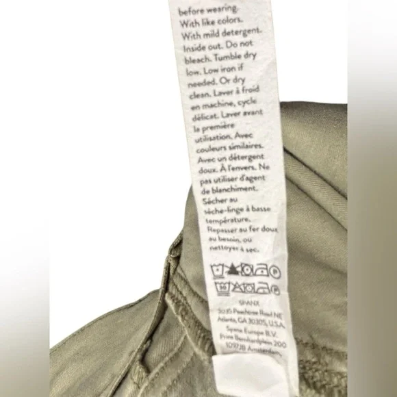 Spanx Stretch Twill Straight Leg Pull On Pants Olive Oil Green Women’s Size XL - Picture 9 of 12